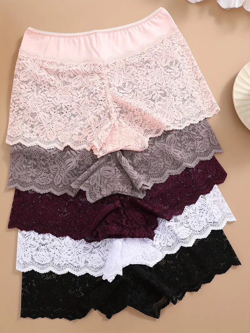 Ensemble de 5 culottes sans couture pour femmes, taille mi-haute taille L