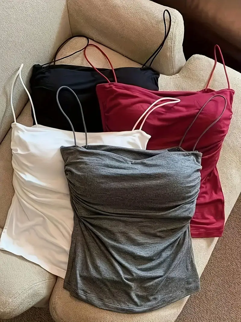 Ensemble de 4 Hauts Camisoles en Dentelle taille unique